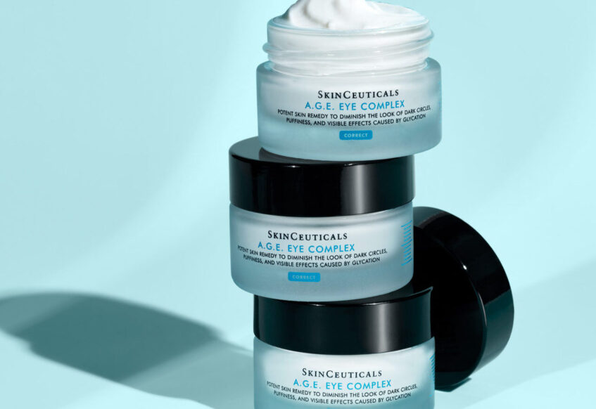 SkinCeuticals cream in little tubs stacked on top of each other